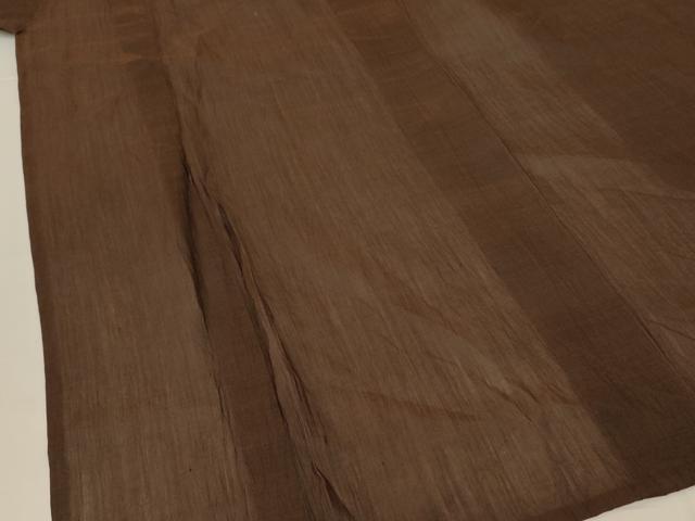 平和屋着物＊夏物　男性　小千谷ちぢみ　色無地　憲法色　麻　逸品　AABJ8093jd