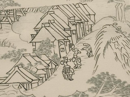 平和屋着物＊夏物　小紋　絽　風景文　洗える着物　AABJ8094jd