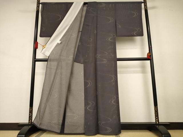平和屋着物＊夏物　小紋　絽　流水文　勝虫　洗える着物　AABJ8098jd