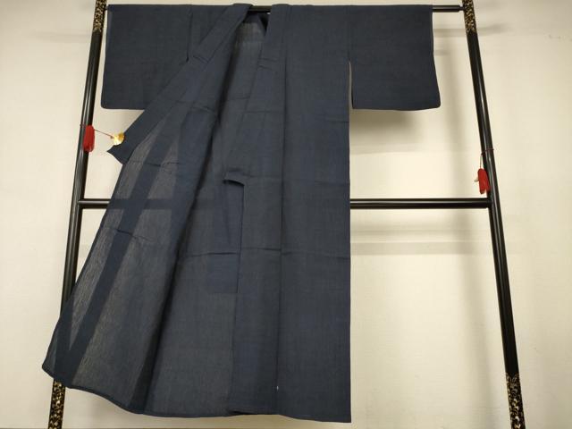 平和屋着物＊夏物　小紋　ちぢみ織　霞文　AABJ8099jd