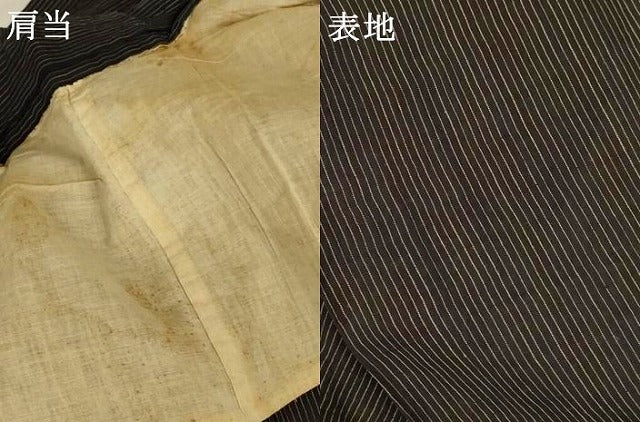 平和屋着物＊夏物　男性　上布　縞　麻　逸品　AABJ8101jd