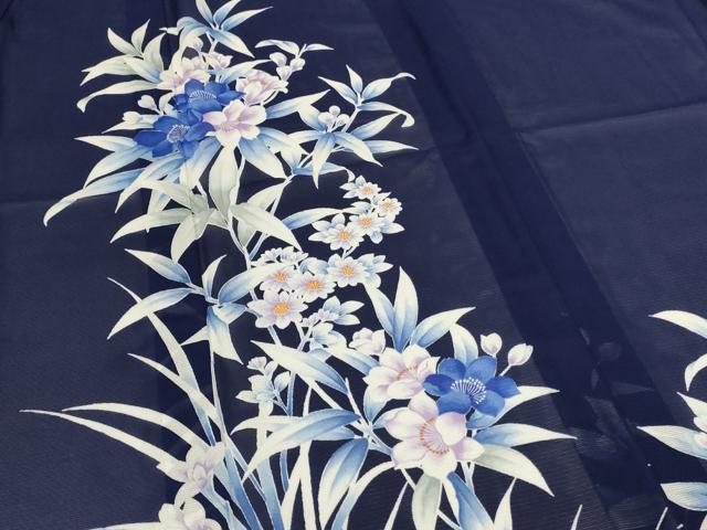 平和屋着物＊夏物　訪問着　絽　草花文　洗える着物　AABJ8102jd
