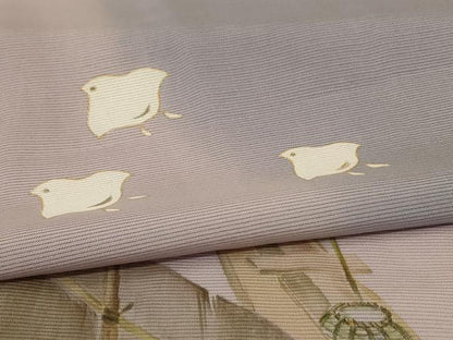 平和屋着物＊夏物　訪問着　絽　立波千鳥文　暈し染め　金彩　正絹　逸品　AABJ8103jd