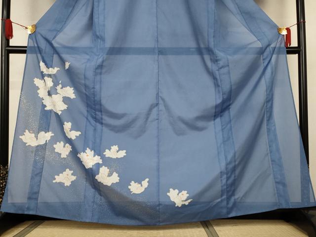 平和屋着物＊夏物　訪問着　絽　舞花文　金彩　洗える着物　AABJ8113jd