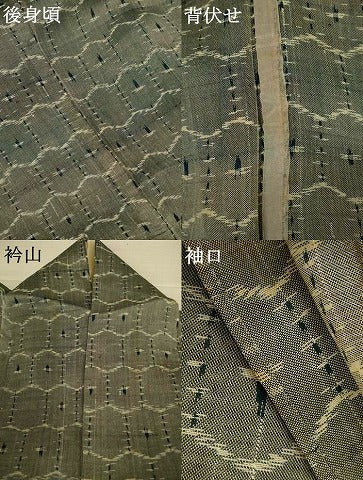 平和屋着物＊夏物　紗紬　亀甲文　正絹　逸品　AABJ8115jd