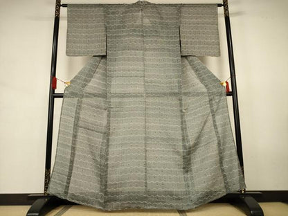 平和屋着物＊夏物　紗紬　亀甲文　正絹　逸品　AABJ8115jd