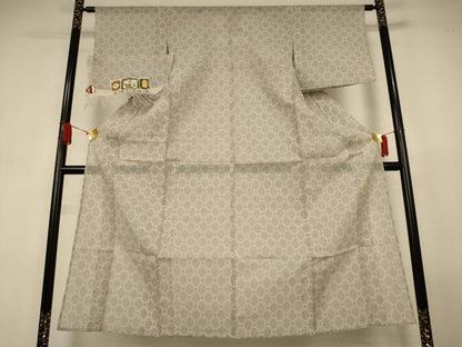 平和屋着物＊夏物　本塩沢　夏塩沢　菱文　証紙付き　正絹　逸品　AABJ8116jd