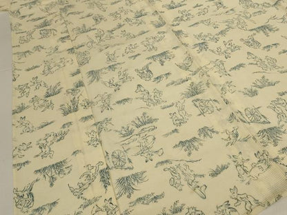 平和屋着物＊夏物　小紋　絽　鳥獣戯画　正絹　逸品　AABJ8124jd