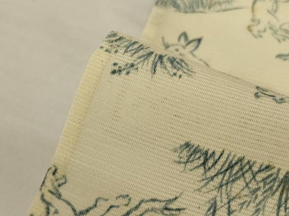 平和屋着物＊夏物　小紋　絽　鳥獣戯画　正絹　逸品　AABJ8124jd