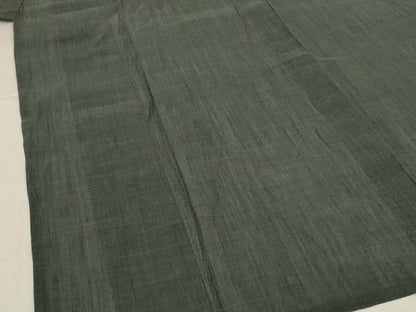 平和屋着物＊夏物　男性　小千谷ちぢみ　色無地　柳煤竹色　麻　逸品　未使用　AABJ8130jd