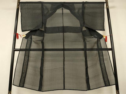 平和屋着物＊夏物　男性　紗紬　霞文　正絹　逸品　AABJ8131jd