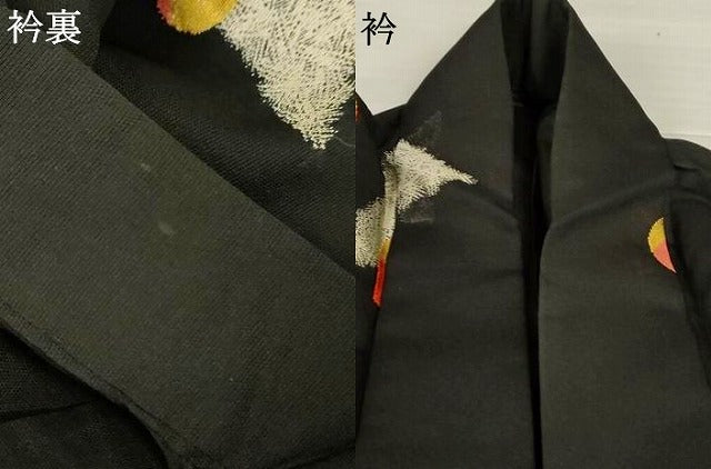 平和屋着物＊夏物　小紋　紗　幾何学丸文　黒地　金糸　正絹　逸品　AABJ8136jd