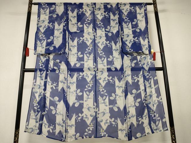 平和屋着物＊夏物　小紋　紗　萩文　正絹　逸品　AABJ8139jd