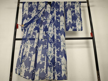 平和屋着物＊夏物　小紋　紗　萩文　正絹　逸品　AABJ8139jd