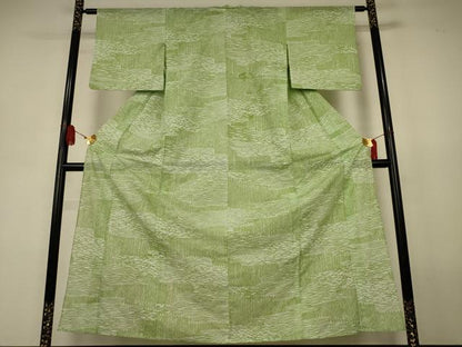 平和屋着物＊夏物　小紋　絽　敷松葉　洗える着物　AABJ8144jd