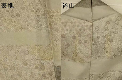 平和屋着物＊夏物　訪問着　お召　紗　横段吉祥花文　ロング丈　正絹　逸品　AABJ8146jd