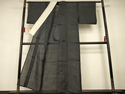 平和屋着物＊夏物　重要無形文化財　本場宮古上布　格子　苧麻　逸品　AABJ8150jd