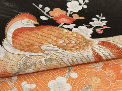 平和屋着物＊夏物　黒留袖　絽　刺繍　花鳥文　金彩　洗える着物　AABJ8151jd