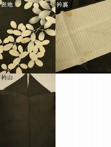 平和屋着物＊夏物　黒留袖　絽　草花文　正絹　逸品　AABJ8153jd