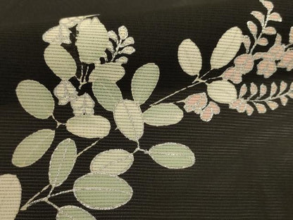 平和屋着物＊夏物　黒留袖　絽　草花文　正絹　逸品　AABJ8153jd