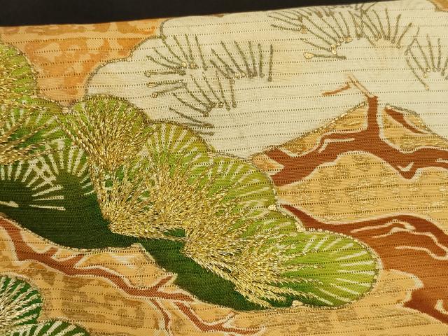 平和屋着物＊夏物　黒留袖　絽　刺繍　立波笹松文　金彩　正絹　逸品　AABJ8155jd