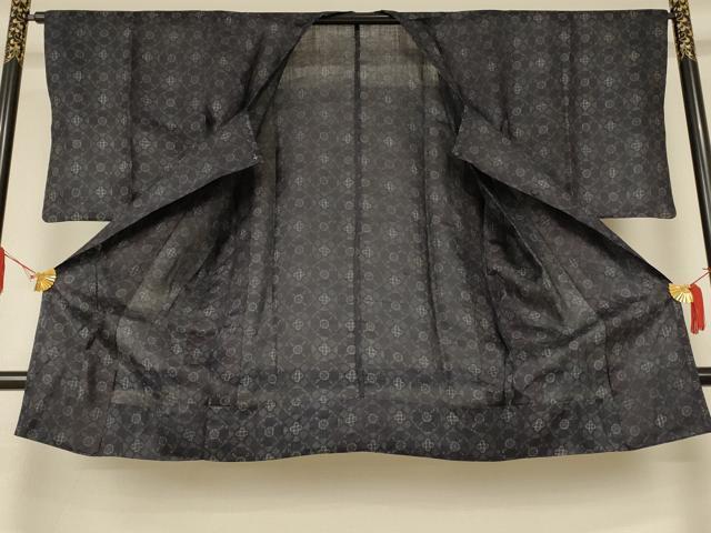 平和屋着物＊夏物　重要無形文化財　本場宮古上布　道行コート　宮古コート　幾何学文様　苧麻　逸品　AABJ8156jd