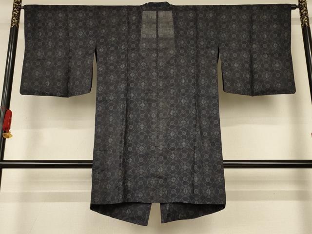 平和屋着物＊夏物　重要無形文化財　本場宮古上布　道行コート　宮古コート　幾何学文様　苧麻　逸品　AABJ8156jd