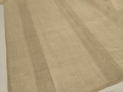平和屋着物＊夏物　小千谷ちぢみ　色無地　白橡色　麻　逸品　AABJ8157jd