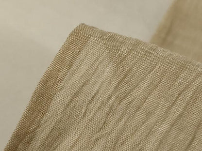 平和屋着物＊夏物　小千谷ちぢみ　色無地　白橡色　麻　逸品　AABJ8157jd