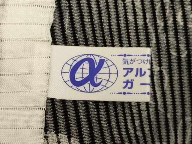 平和屋着物＊夏物　小紋　縦絽　萩　黒地　正絹　逸品　AABJ8159jd