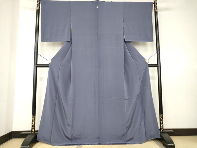 平和屋着物●上質な色無地　作家物　青褐色　正絹　逸品　未使用　AABJ8163ck