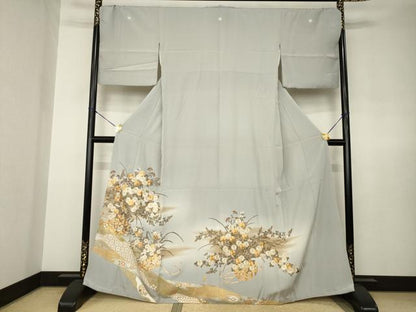 平和屋着物●豪華色留袖　駒刺繍　飾花文　正絹　逸品　未使用　AABJ8164ck