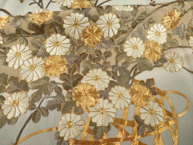 平和屋着物●豪華色留袖　駒刺繍　飾花文　正絹　逸品　未使用　AABJ8164ck