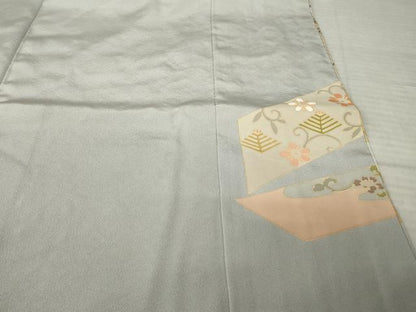 平和屋着物●豪華色留袖　駒刺繍　飾花文　正絹　逸品　未使用　AABJ8164ck