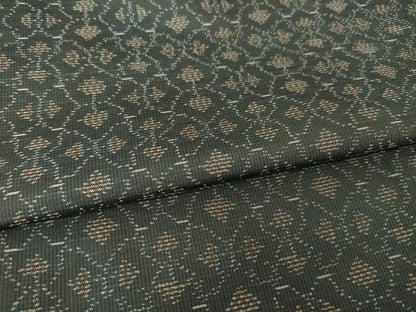 平和屋着物●本場大島紬　幾何学文様　黒地　正絹　逸品　未使用　AABJ8165ck