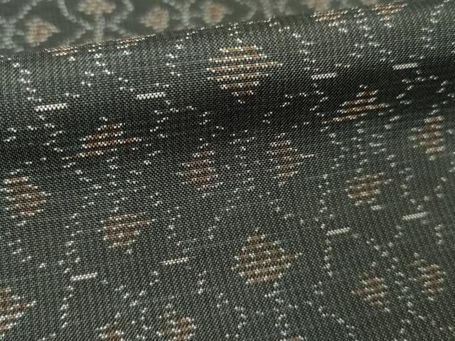 平和屋着物●本場大島紬　幾何学文様　黒地　正絹　逸品　未使用　AABJ8165ck