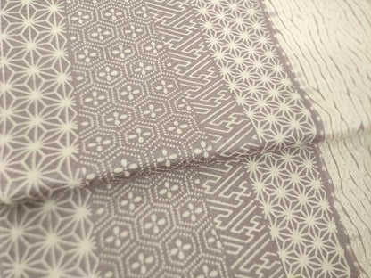 平和屋着物●上質な小紋　杢目絞り　よろけ立涌吉祥文　正絹　逸品　AABJ8167ck
