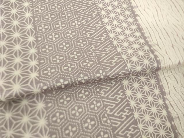 平和屋着物●上質な小紋　杢目絞り　よろけ立涌吉祥文　正絹　逸品　AABJ8167ck