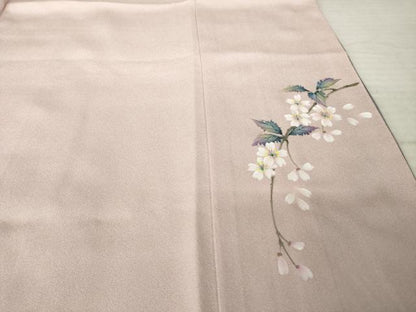 平和屋着物●訪問着　手描き　枝垂れ桜　暈し染め　やまと誂製　正絹　逸品　AABJ8171ck