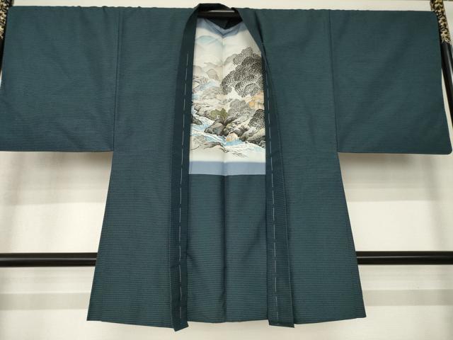平和屋着物●男性　本場大島紬　アンサンブル　格子　正絹　逸品　AABJ8176ck
