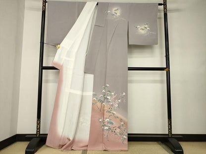平和屋着物●訪問着　友禅　風景文　暈し染め　三越扱い　正絹　逸品　AABJ8177ck
