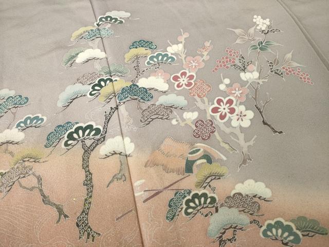 平和屋着物●訪問着　友禅　風景文　暈し染め　三越扱い　正絹　逸品　AABJ8177ck