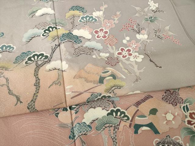 平和屋着物●訪問着　友禅　風景文　暈し染め　三越扱い　正絹　逸品　AABJ8177ck