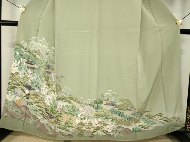 平和屋着物●豪華色留袖　友禅　風景文　正絹　逸品　AABJ8179ck