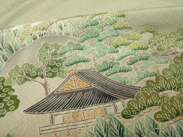 平和屋着物●豪華色留袖　友禅　風景文　正絹　逸品　AABJ8179ck