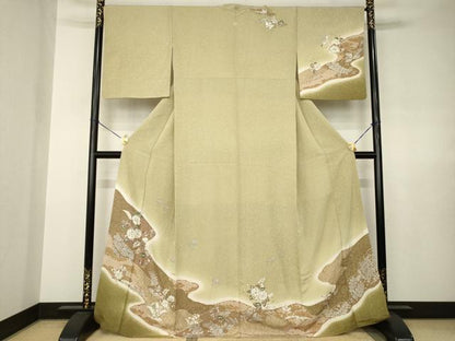 平和屋着物●訪問着　辻が花　絞り　流水花文　暈し染め　正絹　逸品　AABJ8180ck