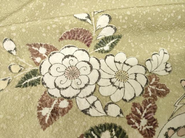 平和屋着物●訪問着　辻が花　絞り　流水花文　暈し染め　正絹　逸品　AABJ8180ck