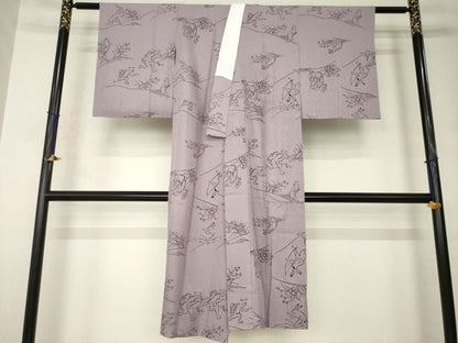 平和屋着物●長襦袢　無双仕立て　鳥獣戯画　正絹　逸品　AABJ8189ck