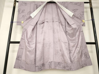 平和屋着物●長襦袢　無双仕立て　鳥獣戯画　正絹　逸品　AABJ8189ck