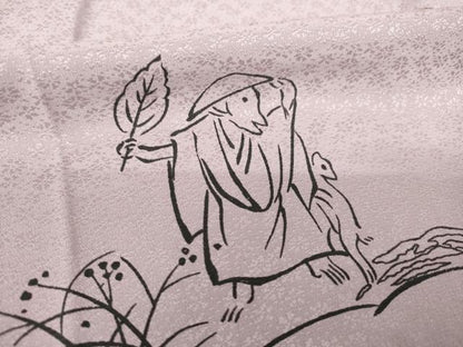 平和屋着物●長襦袢　無双仕立て　鳥獣戯画　正絹　逸品　AABJ8189ck